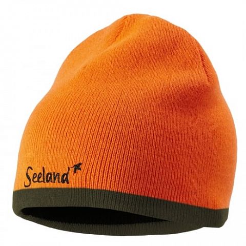 Шапка двусторонняя Seeland Ian Reversible, Orange/Pine Green