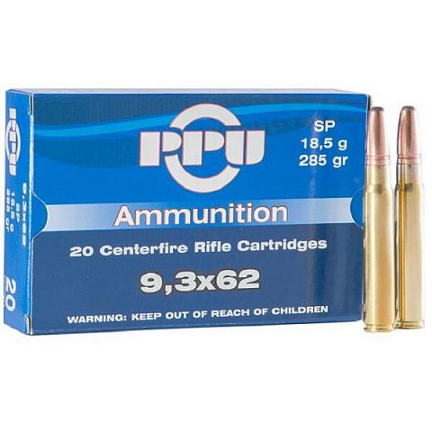 Патрон PPU  к.9.3x62  SP 18,5г (20 шт.)