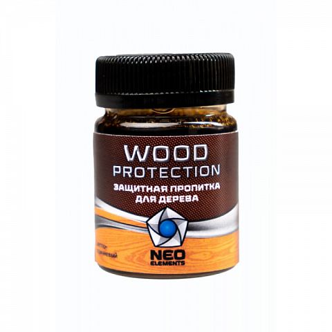 Состав для обработки древесины Neo Elements Wood Protection, коричневый, 50 мл