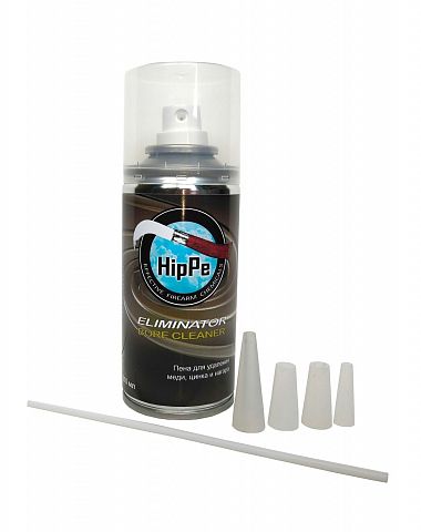 Пена HipPe для чистки канала ствола  Eliminator Bore,1 мультикалиберная насадка+3 заглушки, 210 мл