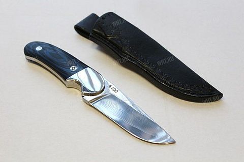 Нож "Хантер-3" с чехлом, рукоять G10 + больстер нержавеющая сталь (Сталь А100)
