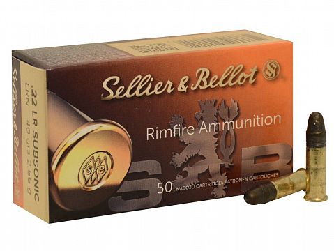Патрон Sellier & Bellot .22LR Subsonic LRN 2,56г. (50 шт.)