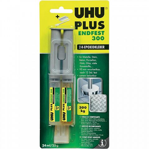 Эпоксидный двухкомпонентный сверхпрочный клей UHU-plus Endfest 300 (25 г.)