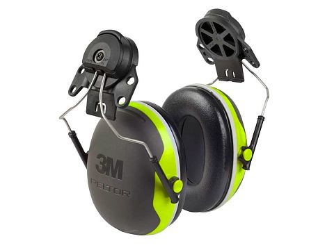 Наушники противошумные 3M Peltor X4P3, 32 db, крепление на каску, ярко зеленые 
