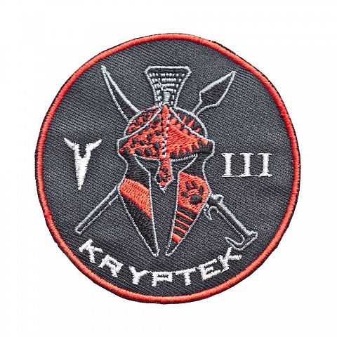 Патч KRYPTEK Embroidered Velcro Unit (красно-черный логотип на фоне круга)