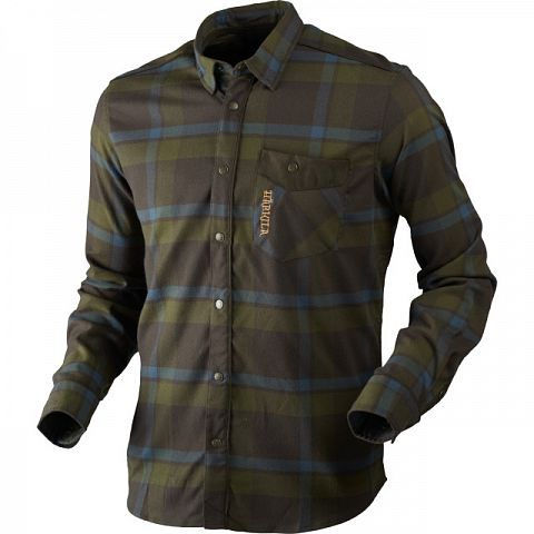Рубашка HARKILA Angot L/S (India Ink Blue/Shadow Brown)